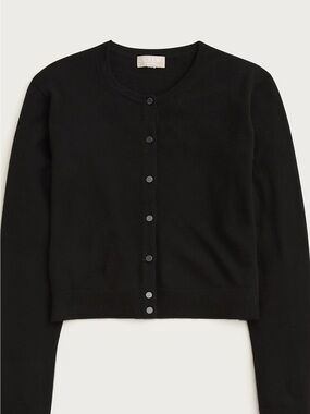 NWT J. Crew Featherweight Cashmere Cardigan Sz M black